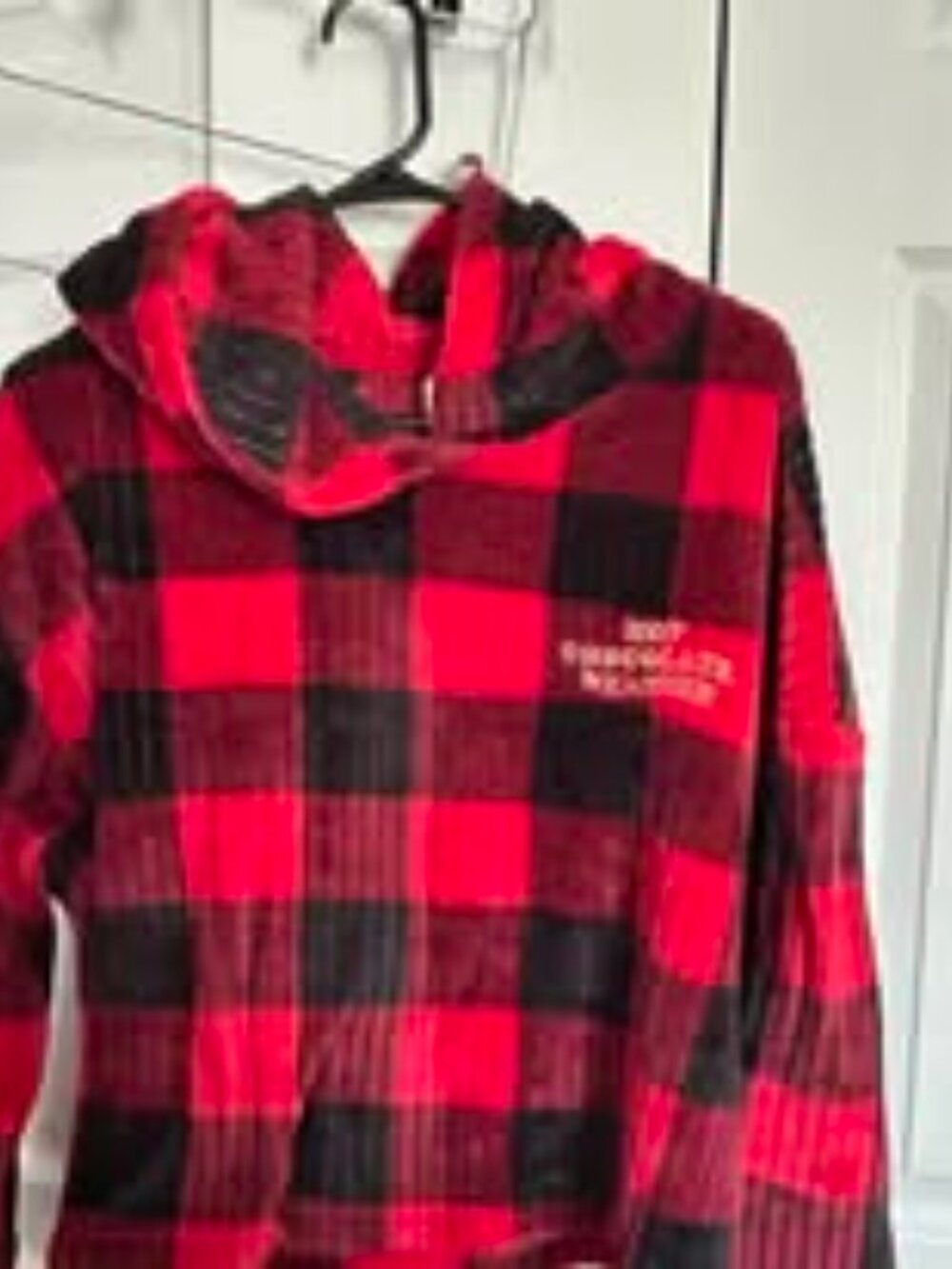 JoySpun red & black jami hoodie -long sleeve -lg 12/14 gently worn